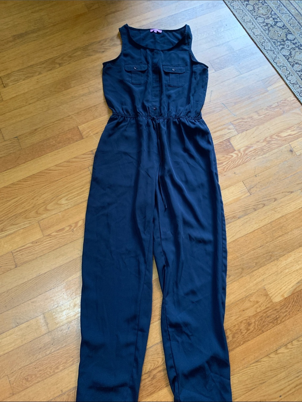Ci Sono Navy Sleeveless Jumpsuit with Draw Waist